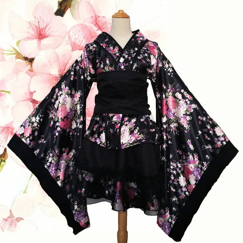 Traditionele Japanse kostuum halloween anime cosplay uniform vrouwen lolita meid jurk thema party outfit sexy sakura kimono fancy jurk