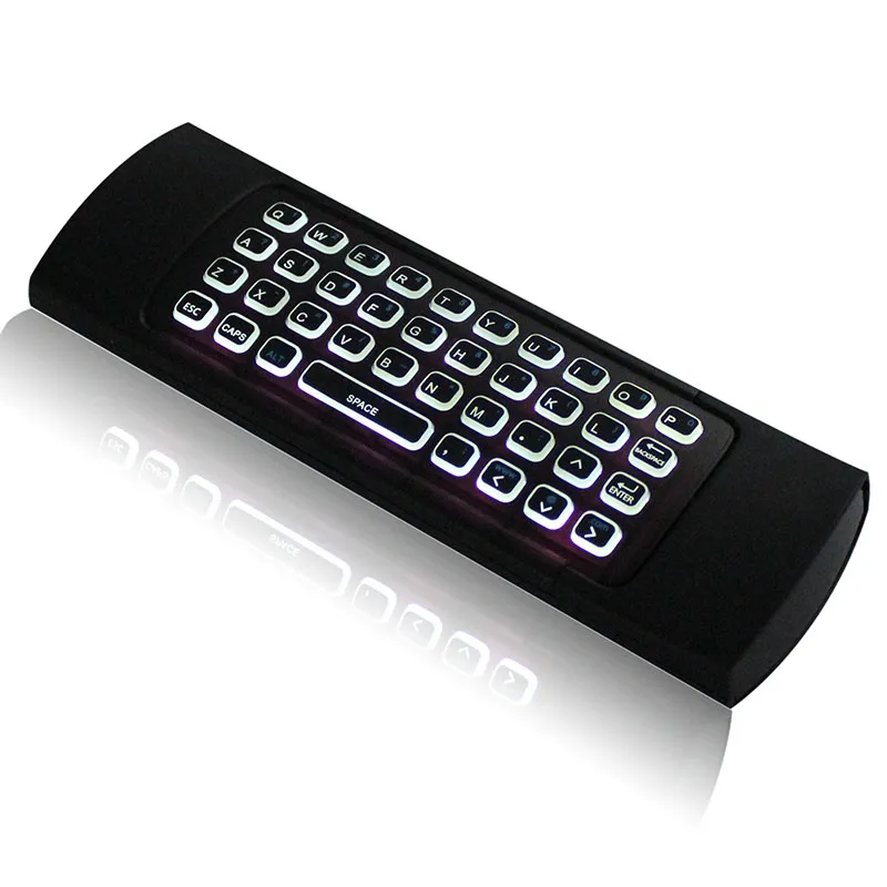 MX3 Backlight Teclado Sem Fio Com IR Learning 2.4G Controle Remoto Sem Fio Fly Air Mouse Retroiluminado Para MXQ PRO T95M X96 Android TV Box PC