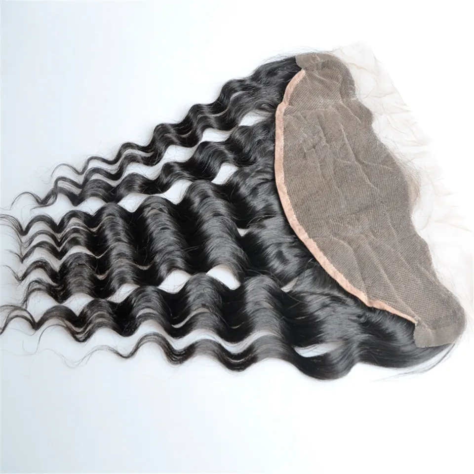 Attaccatura prepizzicata frontale in pizzo svizzero trasparente 13x4 con colore naturale dei capelli del bambino1873226