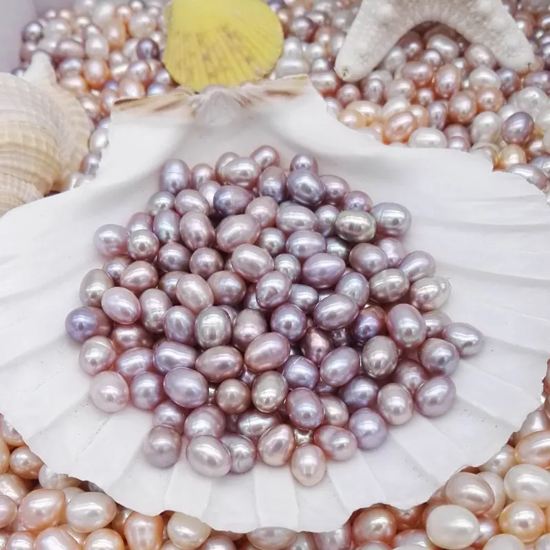 Wholesale High Quality 6 7MM Oval Natural Pearls In White, Pink