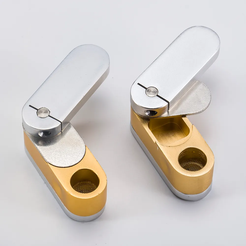 工芸品 Gold pocket pipe Metal Smoke Pipes Portable Twist Design Metal Smoking Pipe