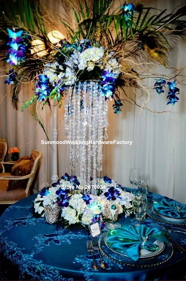 Centerpieces dos vasos da trombeta da flor do metal para a decoração do sgate do casamento