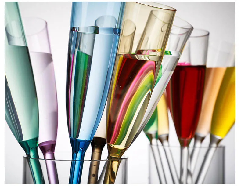 Verre à vin en plastique acrylique, verre à cocktail, champagne, verre à vin résistant aux chutes, tasse à bière durable et écologique, décoration de banquet, 170ml