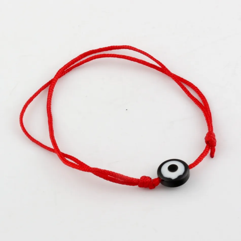 Nouveau Kabbale Bracelet à cordes rouges mélange de couleurs résine mauvais œil perle rouge Protection santé chance bonheur Bracelets 100 pièces B-35