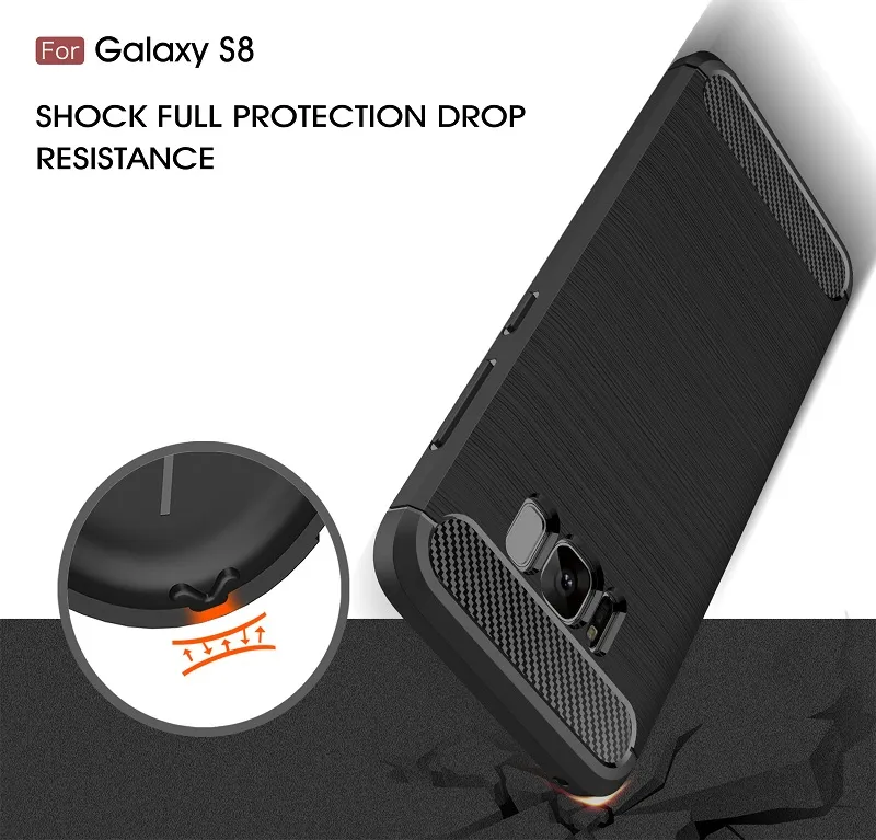 Phone bag Cases For Samsung Galaxy S8 Galaxy S8 Plus Carbon Fiber heavy duty armor case for Galaxy S7edge S7 S6edge S6