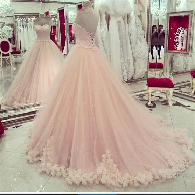 2019 rosa quinceanera klänningar älskling applique spets söt 17 klänningar plus storlek prom klänningar varm försäljning masquerade boll kappa kväll billigt