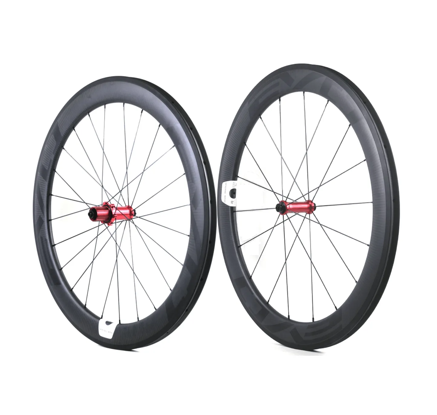 Evo Carbon Road Bike Wheels 60mm diepte 25 mm breedte Volledige koolstofklincher/buisvormige wielenset met rechte trekhubs aanpasbaar logo