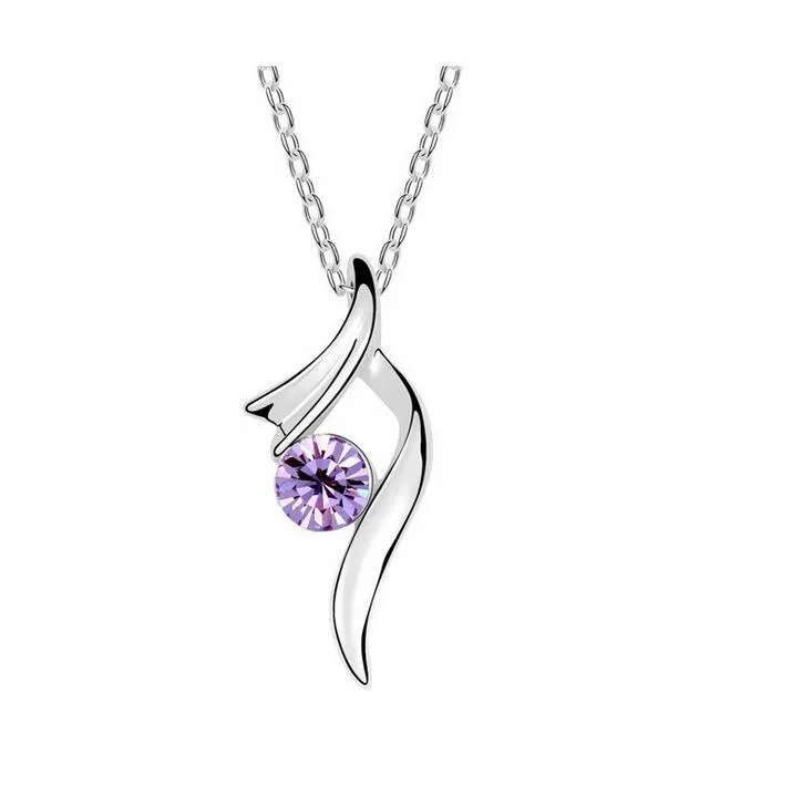 Brand new Austrian crystal necklace floating pendant female alloy ornaments WFN090 with chain a 
