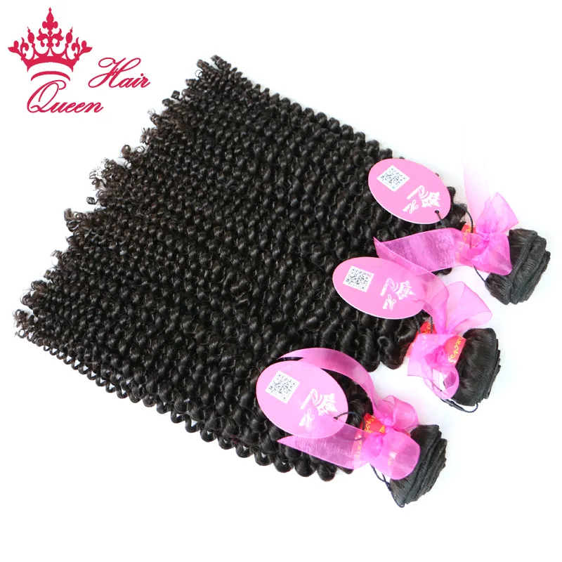 Queen Hair No Tangle Brasilian 100% Obehandlat Virgin Hair Kinky Curly 10-30Inches 500g / Top Beauty Hair Weave