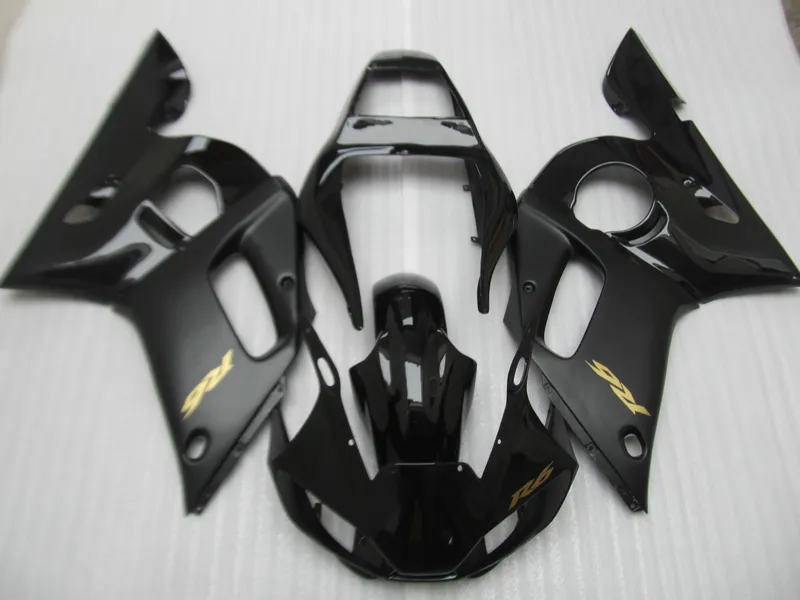 Ücretsiz 7 hediyeler marangozluk Yamaha YZF R6 98 99 00 01 02 siyah motosiklet fairing takımı YZFR6 1998-2002 OT30