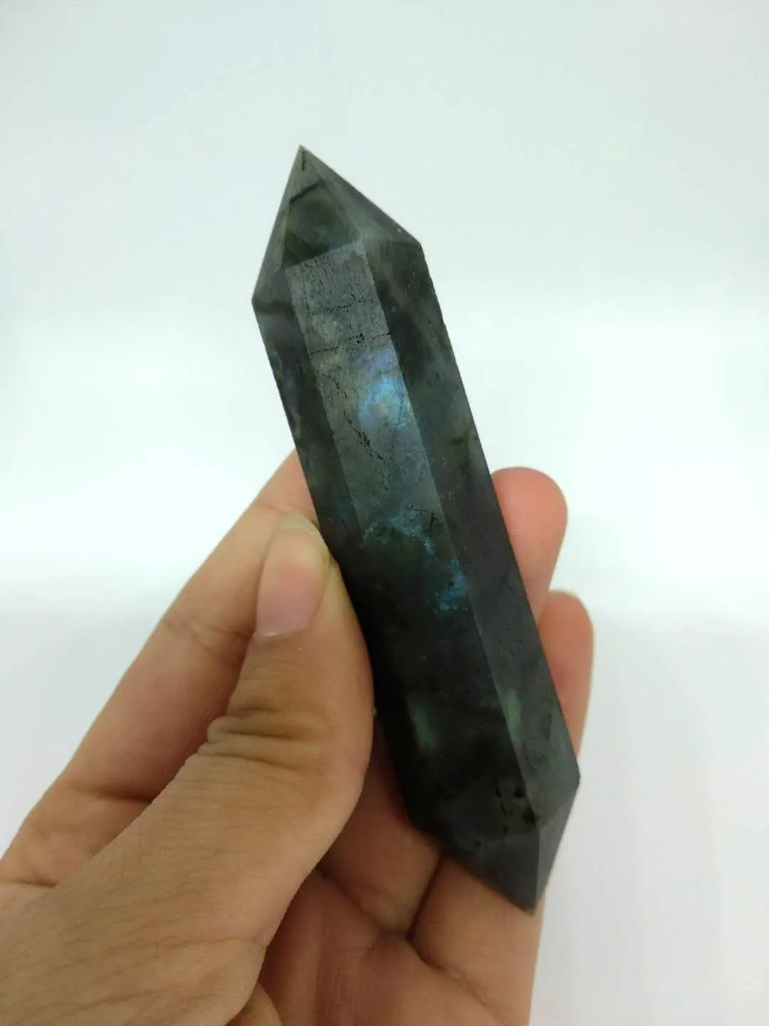 High quality natural Labradorite Quartz Crystal double Terminated Wand Healing natural stones and minerals for christmas gift 