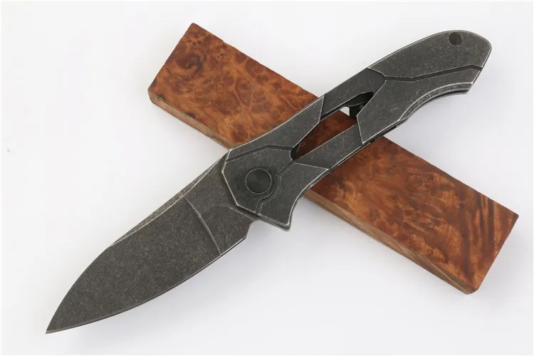 Anpassade knivar - Ny Flipper Kniv 8Cr13 Svart Staone Tvättblad Stålhandtag Utomhus Camping Vandring Taktiska Knivar Räddning Knivar EDC