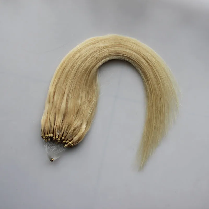 # 613 Bleach Blonde 100% бразильские волосы прямые петли микро кольцо волос 1G / Strand 50S / пакет 50 г 4B наращивание волос Micro ссылки