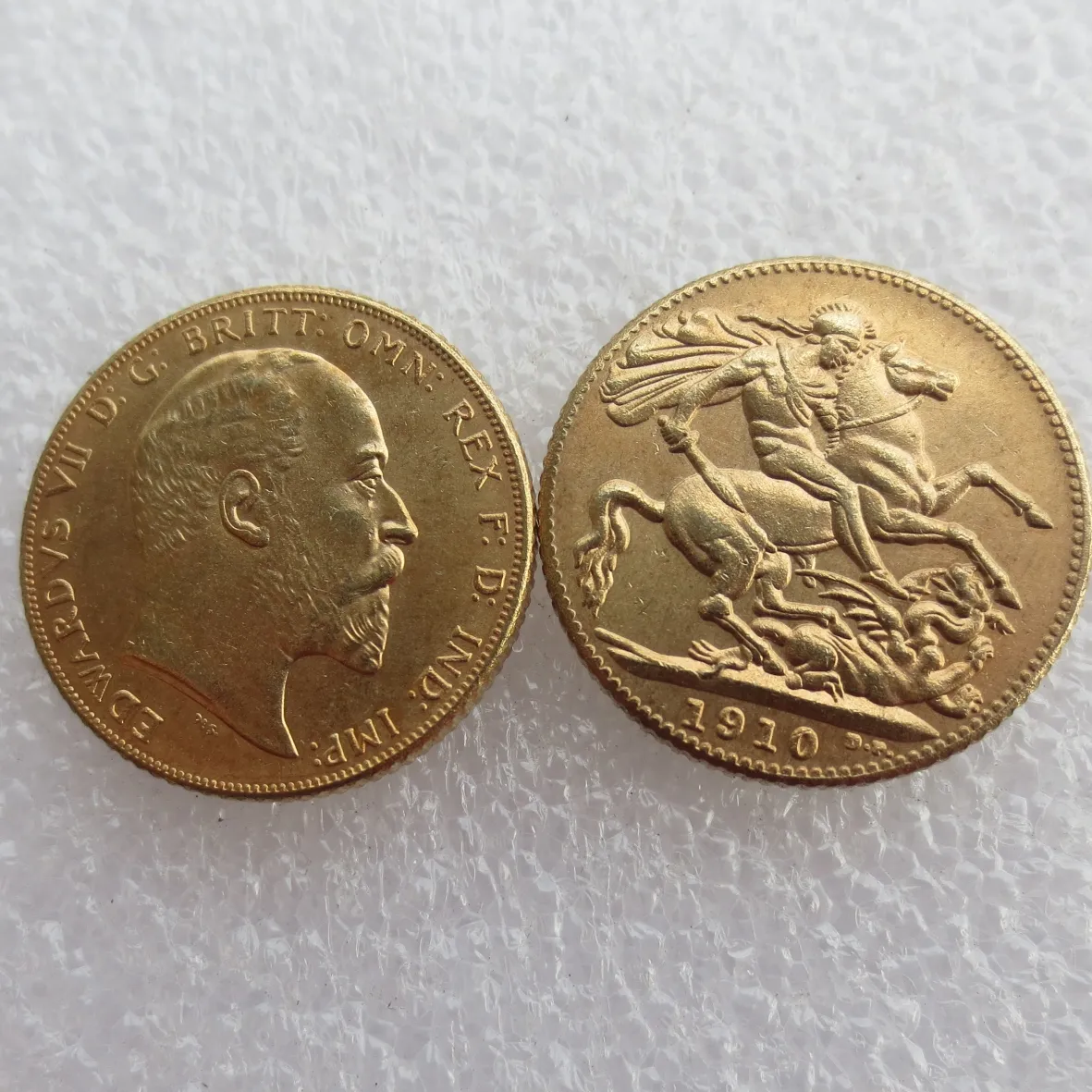 Zeldzaam 1910 Koning Edward VII Matt Proof Gold Double Soevereign Gratis verzending
