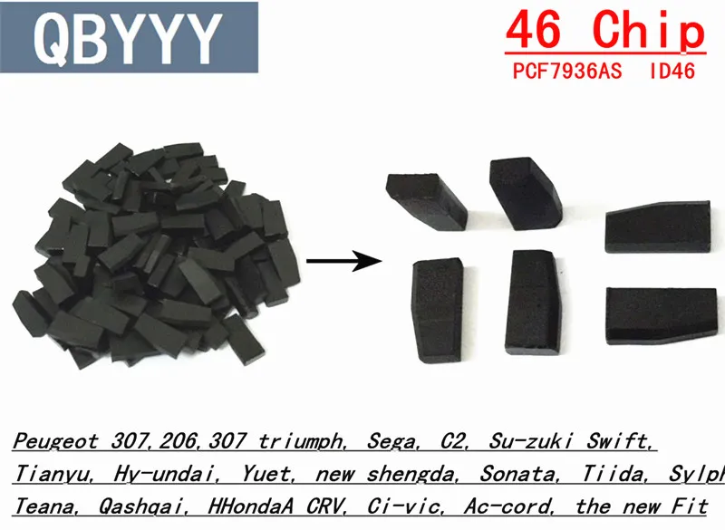 50 Adet Araba Anahtarı Transponder Cips PCF7936AS ID46 Honda