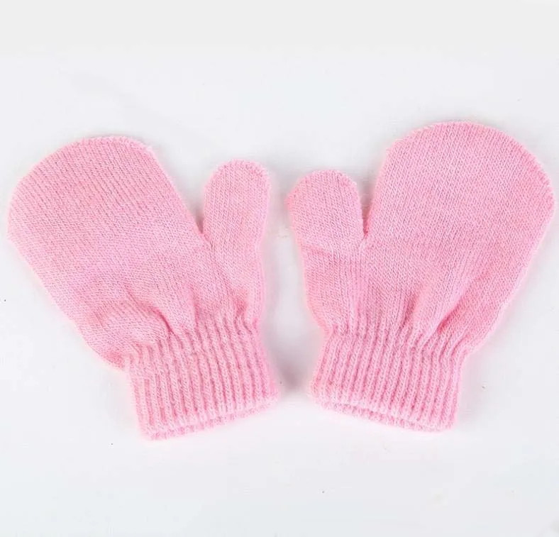 Kış yeni bebek tam parmak eldiven 5 çeşit renk eldiven örgü erkek ve kız çocuklar için sıcak yumuşak eldiven Winte eldiven toptan