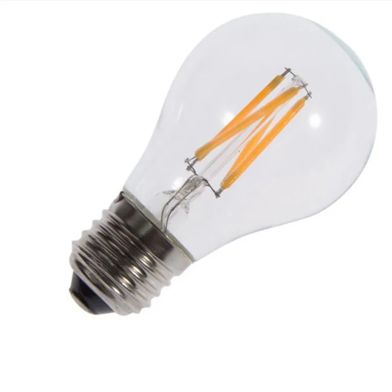 Clear 6w 8w led filament dimmable lamps indoor bulbs widely used popular filament bulb with e27 b22