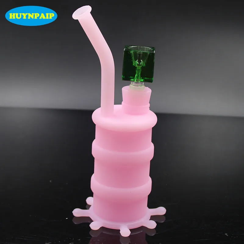 Nouvelle arrivée beaucoup de couleurs bongs en silicone pipe en verre fumer pipe à main tube en verre cigarette pipe à eau avec écran