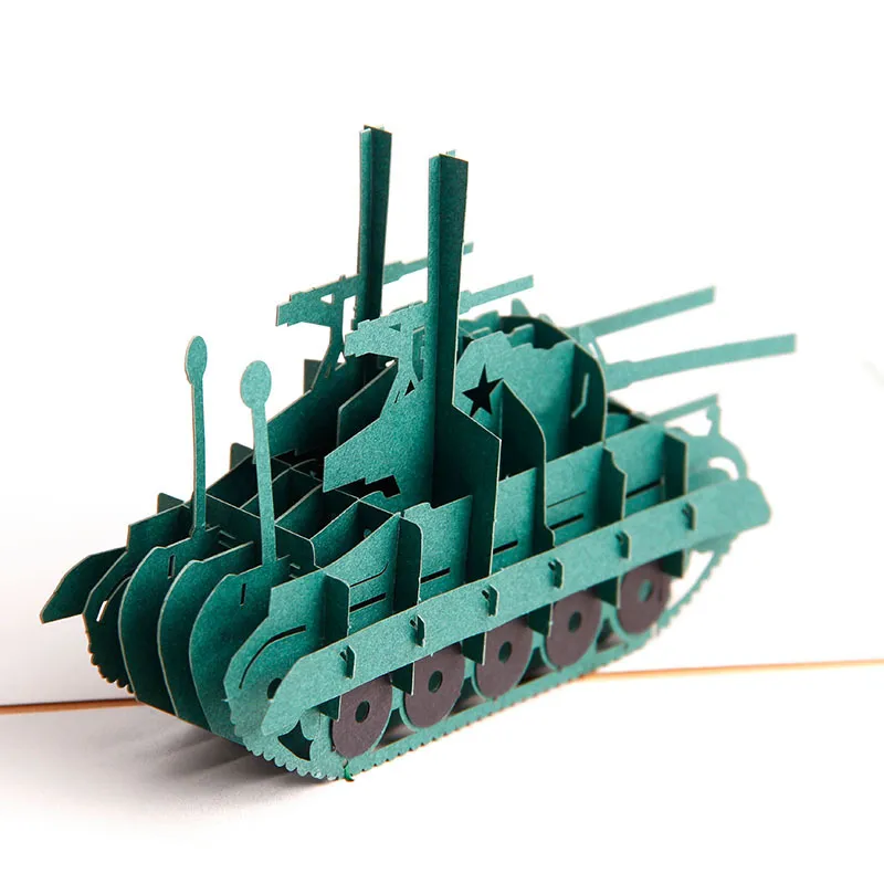 Cartes Pop Up Tank Cartes de vœux 3D Carte-cadeau pour félicitations, pour un jour spécial, un anniversaire ou un mariage