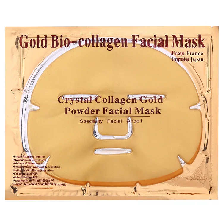 24K Gold Powder Bio Collagen Mask Albumen Crystal facial Mask Girl Woman Skin Care Gel face mask masks Facial Peels Free DHL