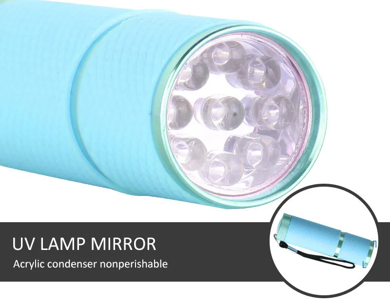 9W nageltork mini LED -ficklampa UV -lampan bärbar för nagelgeltorkare härdningstork härdningslamp9260194