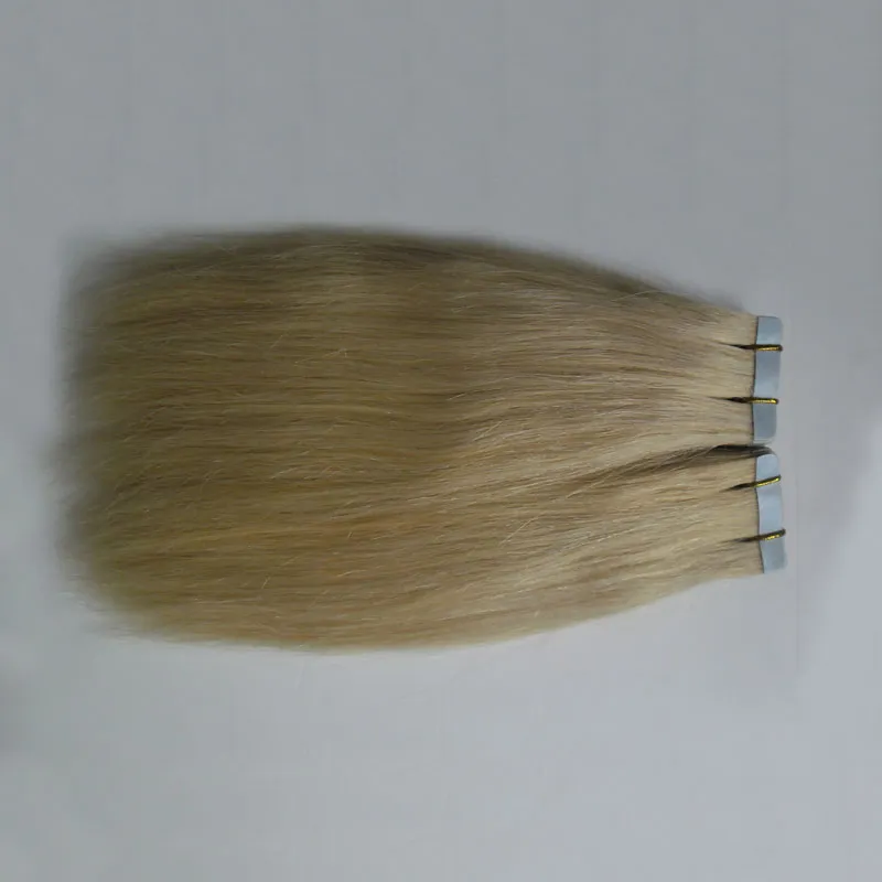 Blonde brazilian hair tape in human hair extensions 100g Skin Weft hair extension tape adhesive