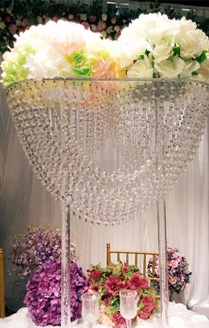 Centro de mesa de boda de cristal acrílico de 2 piezas, envío gratis, centro de mesa de acrílico para boda, soporte de flores, soporte de flores de acrílico para boda largo