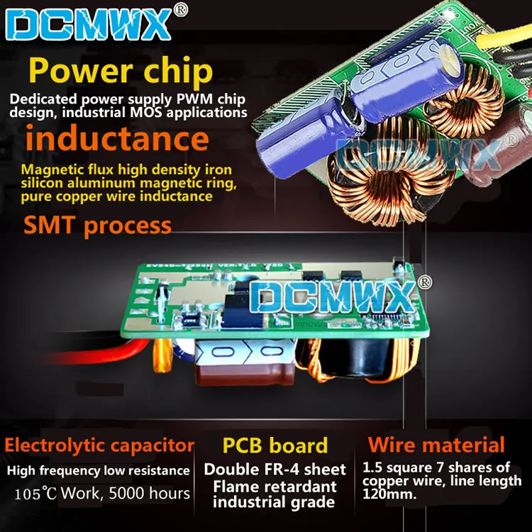 DCMWX® Buck Voltage Converters 12V24V Verkleinen tot 4.2V Stap Down Auto Power Inverters Input DC8V-40V-uitgang 4.2V3A8A10A12A15A18A20A Waterdicht