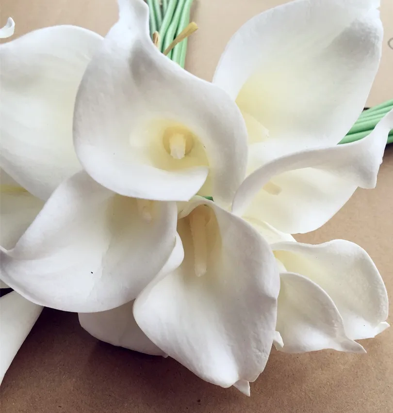 48 Stück PU-Callas, künstliche Calla-Lilie, Simulationsblumen, Einzelkopf-Blume für Hochzeit, Brautstrauß, Party, dekorative Blumen