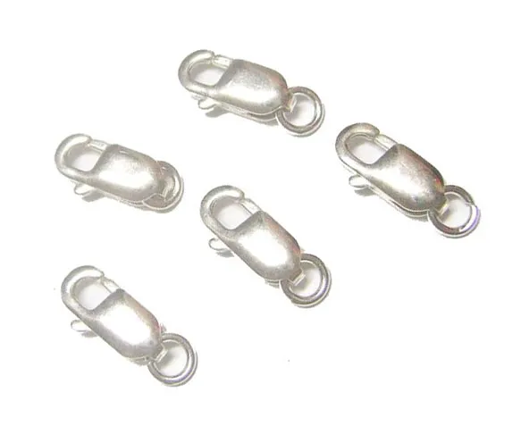 10st / parti 925 Sterling Silver Hummer Claw Clasp Hooks för DIY Craft Fashion Smycken Present W36