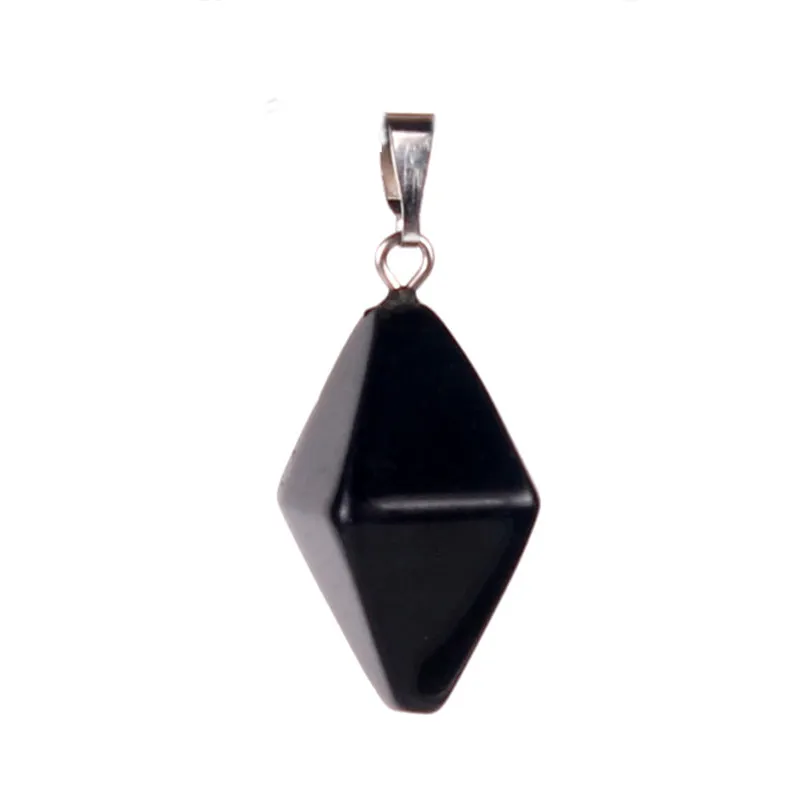 23 * 14cm gemengde dubbele piramide prismatische willekeurige kleuren natuurlijke rock quartz fengshui kristal hanger hand gepolijst genezing apparaat voor ketting