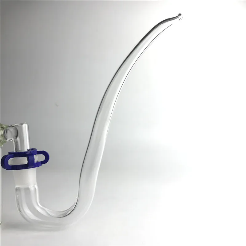 Glass J Hook Adapter Water Bongs Ash Catcher DIY Accessories 14mm 18mm Female Clear Thick Pyrex Glass Straw Curve Pipes