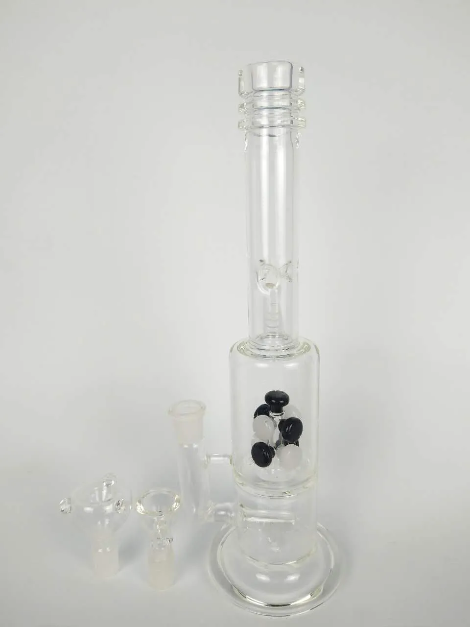 Svart glaspärla filter glas bongs och glasrör, 13 tum lång, att vara storleken 18 mm