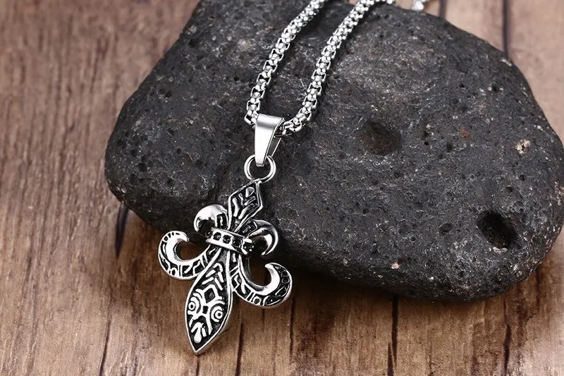 Cadeau Symbolique Collier Fleur De Lys BOBIJOO Argent Avec