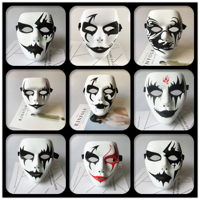 Fantasma máscara branca dança passo fantasma dança hip-hop máscara dança bar desempenho Mascarado dancers PVC materiais ecológicos