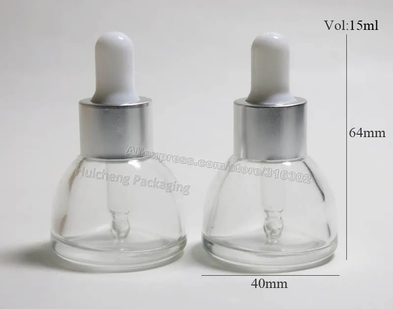 NUOVO flacone contagocce di olio essenziale di vetro vuoto da 15 ml, flacone contagocce di vetro da 1/2 oz, contenitore di vetro
