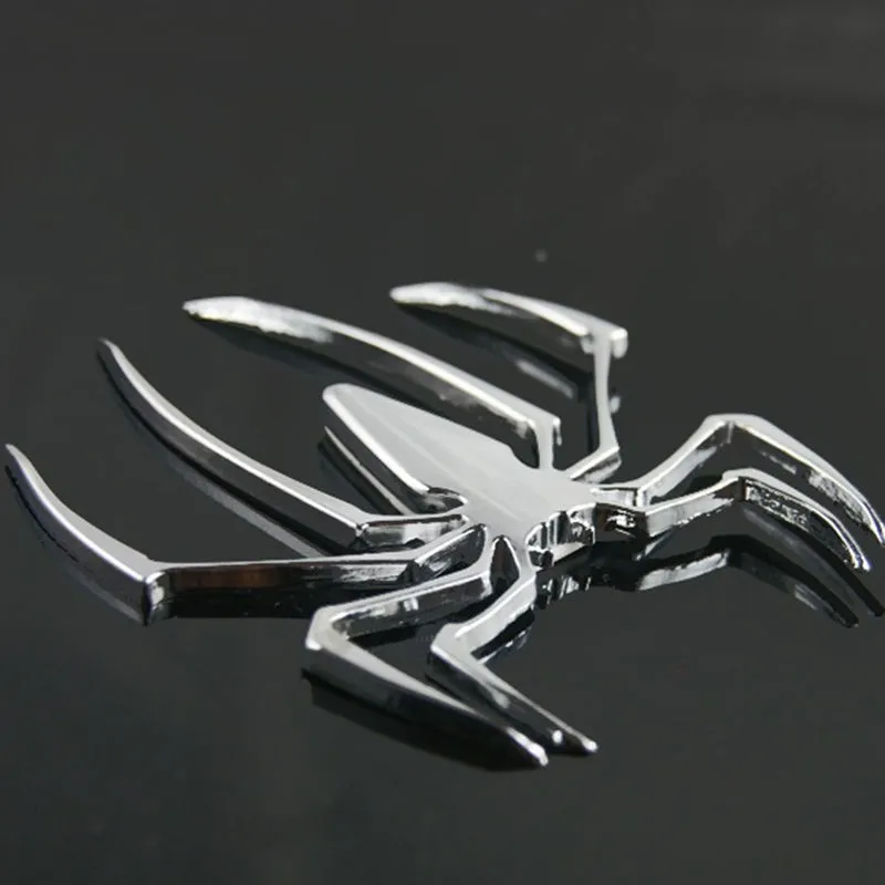 3D -bilklistermärken Universal Metal Spider Shape Emblem Chrome Car Truck Motor Sticker Goldsilver Badge Decal Sticker Car Styling7782053