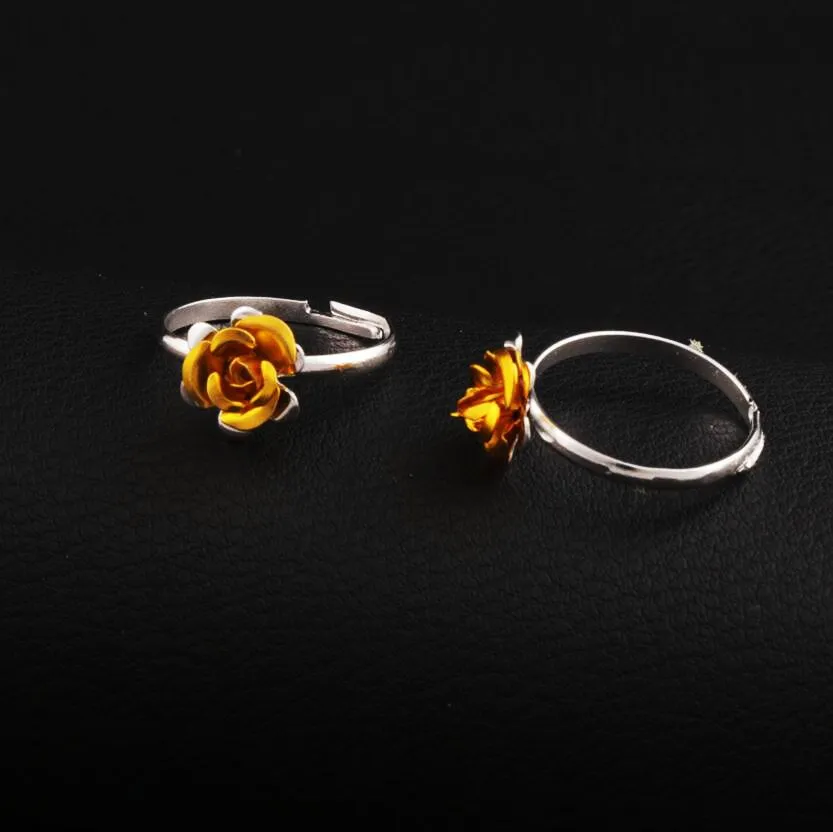 Colorful Little Flower Ring Adjustable Size Fresh Band Rings Jewelry DIY NEW R3088/98