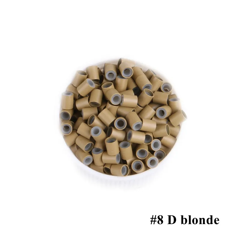 1000 Uds. Micro anillos/enlaces/cuentas/tubo de silicona de cobre de 3.43.0*4mm para herramientas de extensiones de cabello preadheridas