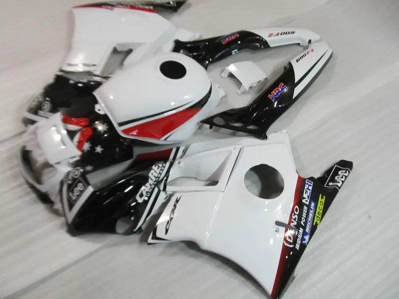 New hot moto parts fairing kit for Honda CBR60O F2 91 92 93 94 white black fairings CBR600 F2 1991-1994 OY30