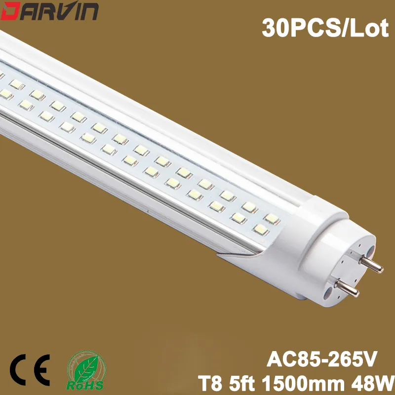 5ft LED 라이트 T8 LED 튜브 1500mm 48W 더블 라인 SMD2835 높은 루멘 공장 가격