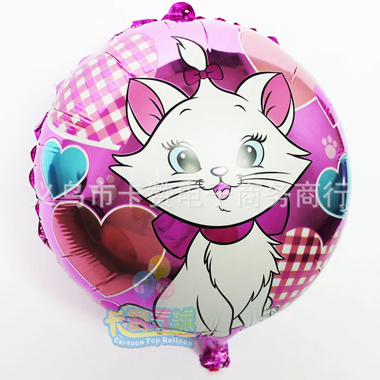 Mary cat Balonlar ile sopa çıngırak balon Doğum Günü Partisi sevgililer Günü için marie baloes bebek duş