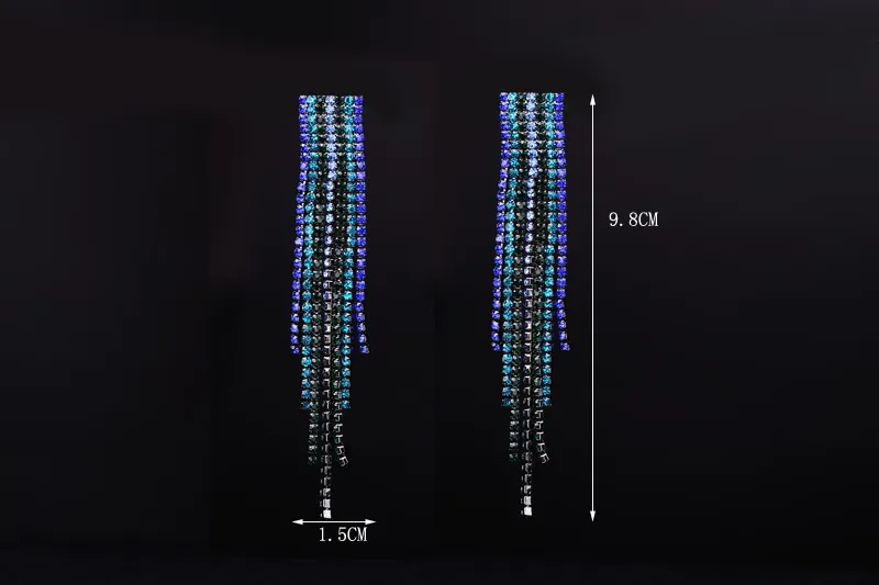 블랙 전체 라인 석 빈티지 술 귀걸이 드롭 귀걸이 여성을위한 품질 귀걸이 럭셔리 쥬얼리 긴 얽힌 귀걸이 # E019