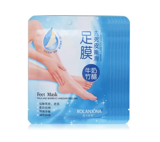 lot Rolanjona Milk Bamboo Vinegar Feet Mask Mask Selepiating Dead Skin Remove Professional Sox Care842777