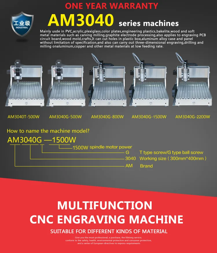 Pvc pcb devre kartı için taşınabilir 3040 cnc router cnc oyma makinesi