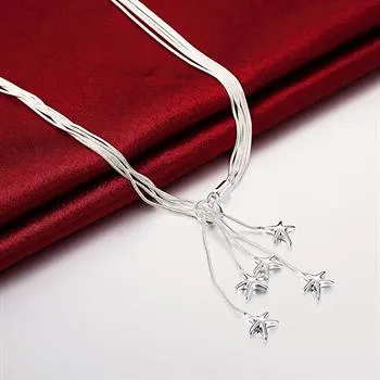 Toptan Satış - Perakende düşük fiyat Noel hediyesi 925 gümüş moda Takı ücretsiz gönderim Kolye yN091