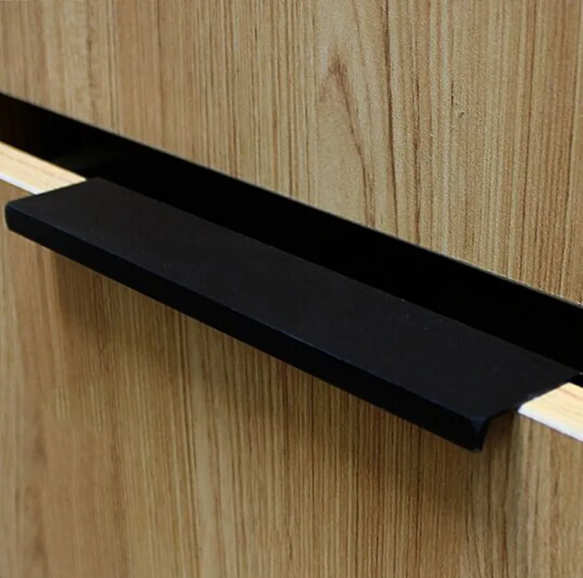 96mm 128mm 160mm Modern Simple Cabinet Door Edge Tätning HANDLAR ANTIK Black Drawer Dresser Hide Knob 5 