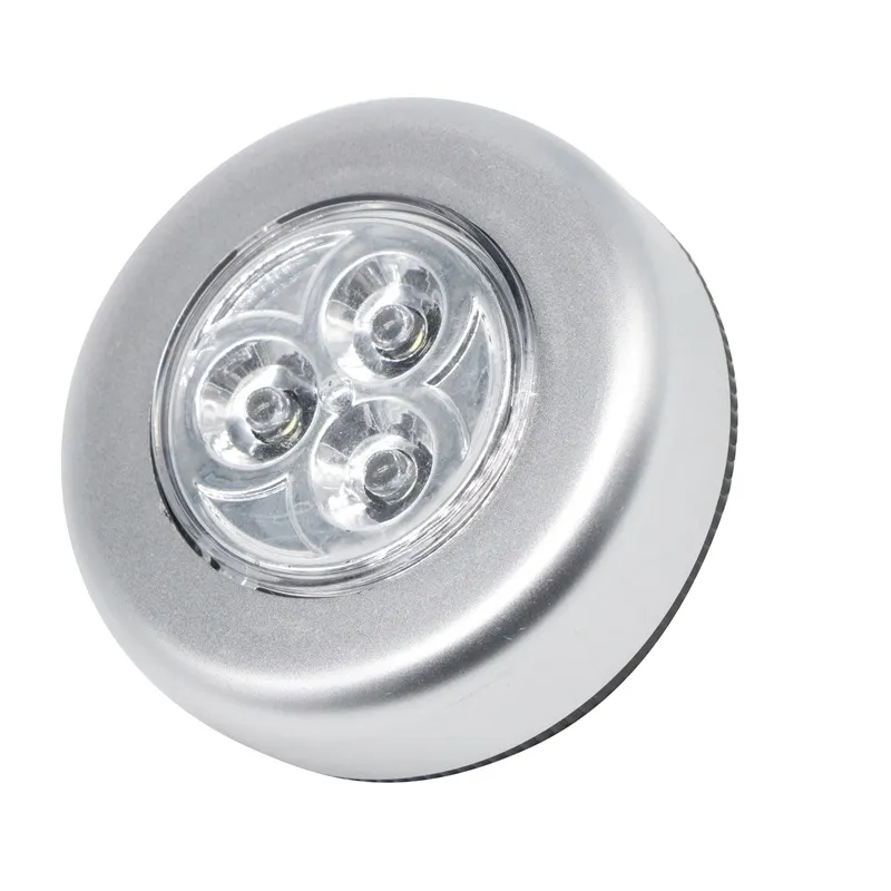 3-led Silver Closet Cabinet Lamp Aaa Batterie Alimenté Sans Fil Stick Tap  Push Sécurité Cuisine Chambre Armoire Nuit Lumière
