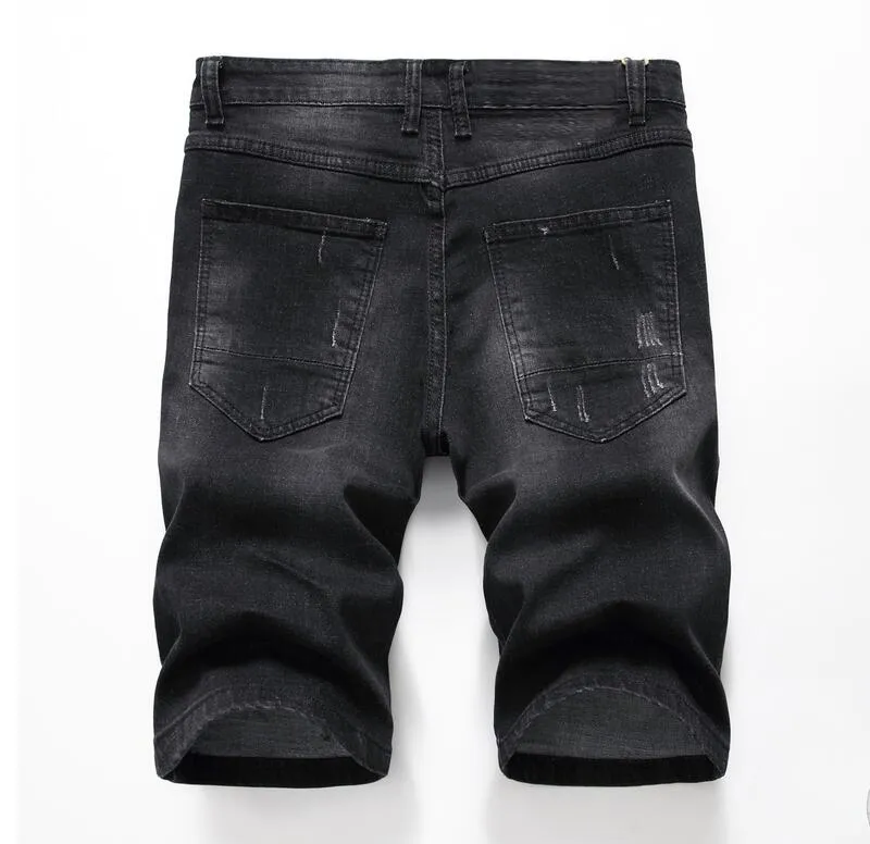 Erkekler için 2017 yeni tasarımcı marka şort kot, düz bacak, kısa pantolon temel tarzı, boyutu 28 ila 40