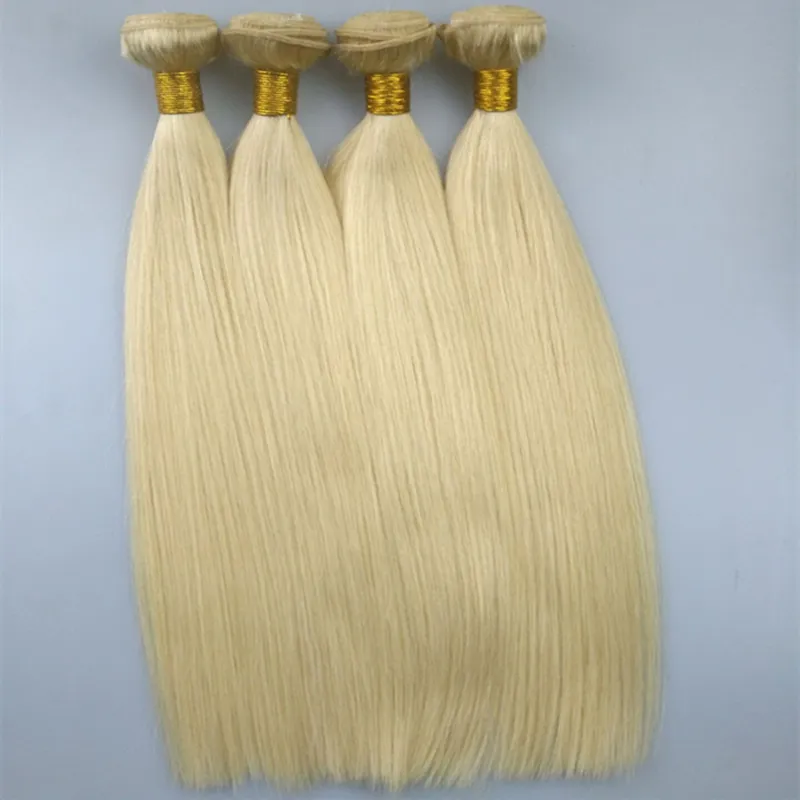 Braziliaans maagdelijk haar 613 kleur 3 bundels 100 g/stks #613 blond platina recht